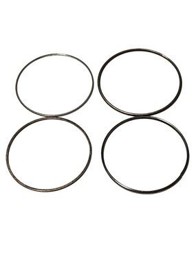 Retro Metal Bangle Bracelets Classic 80s 90s Fashion Minimalist Jewelry Set of 4